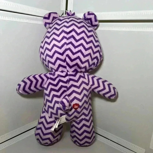 2017 Care Bears Share Bear 12" Plush Zig Zag Pattern Purple Kelly Toy Stuffed - Picture 2 of 3